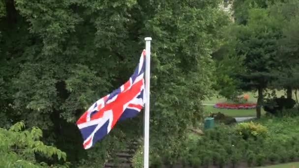 Velká Británie Flag Basking Wind — Stock video