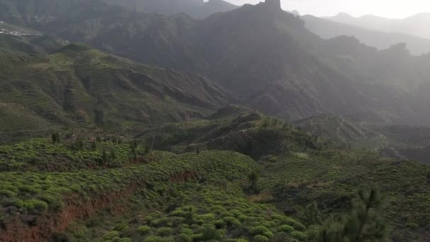 Aerial Footage Tenerife Canary Island Spain Flying Trough Mountains — Stock Video