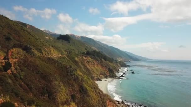 Imagens Drones Big Sur California Coast Direcção Sul — Vídeo de Stock