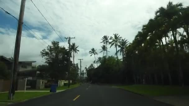 Kör Längs Kahala Avenue Honolulu Hawaii Bland Exklusiva Fastigheter Öarna — Stockvideo
