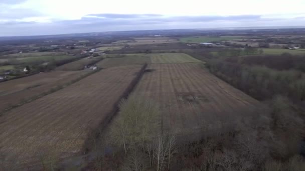 Flygbilder Från Den Vackra Brittiska Landsbygden Kent Också Kallad Till — Stockvideo