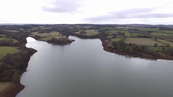Luftaufnahmen Von Einem Typisch Britischen Teich Auf Dem Land — Stockvideo