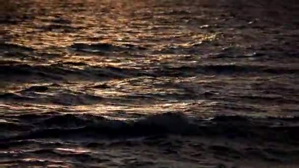 Mooie Golven Passeren Bij Dageraad Garda Lake Bewogen Door Wind — Stockvideo