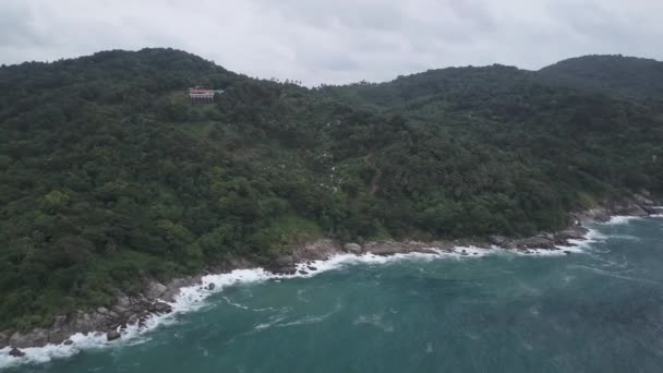Aerial Shot Flying Phuket Island Shore — Stock Video