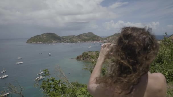 Scooter Trip Les Saintes Bay Guadeloupe France West Indies — Stock Video