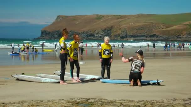 Reisbeelden Van Polzeath Cornwall — Stockvideo