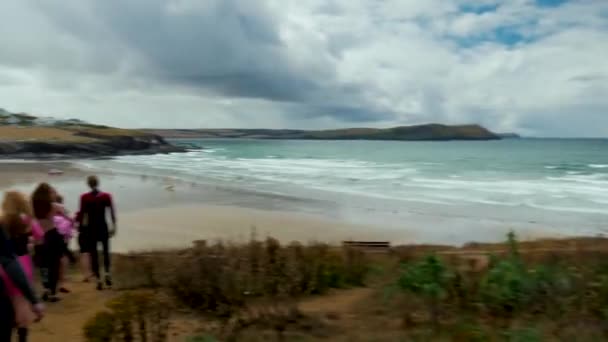 Imagens Viagem Polzeath Cornwall — Vídeo de Stock