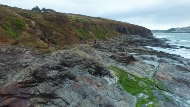 Cestovní Záběry Polzeath Cornwall — Stock video