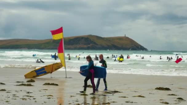 Imagens Viagem Polzeath Cornwall — Vídeo de Stock