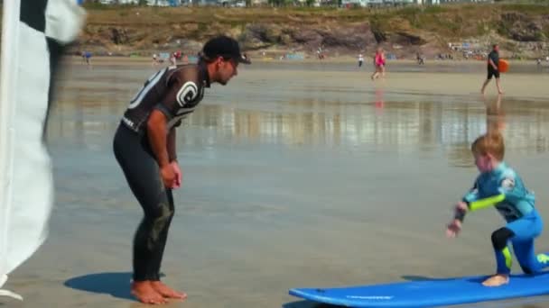 Reisbeelden Van Polzeath Cornwall — Stockvideo