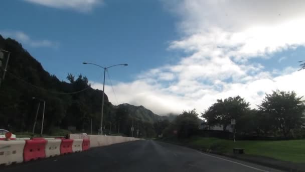 Driving Honolulu Hawaii Kaneohe Windward Side Islands Pali Highway — Stock Video