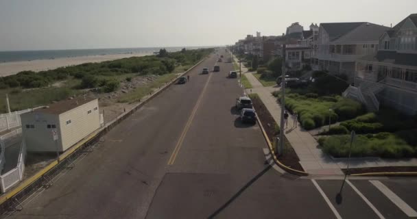 Nemovitost Přímo Pláži Cape May Jen Cesta Odděluje Domy Moře — Stock video