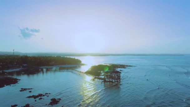 Mirador Océano Punto Surf Cloud Nine Isla Siargao Filipinas Vista — Vídeos de Stock