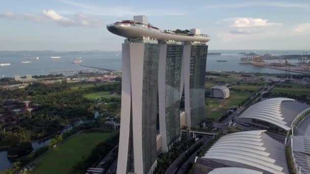 Vogelperspektive Auf Die Wolkenkratzer Von Singapur — Stockvideo