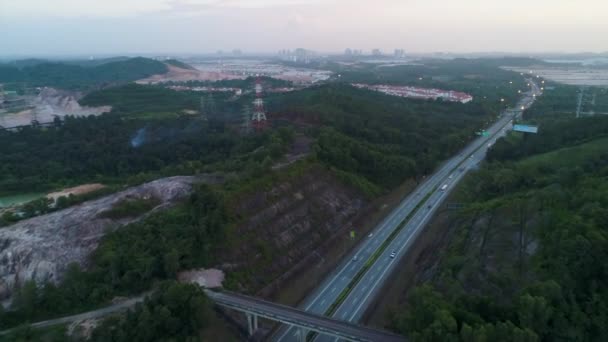 Highway Καθόδου Πυροβόλησε Πραγματικό Χρόνο — Αρχείο Βίντεο