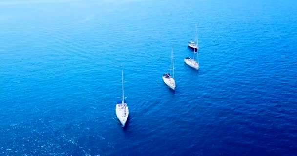 Para Velejar Barcos Uma Fileira Croácia — Vídeo de Stock