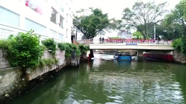 Pohled Malacca River Taxi — Stock video