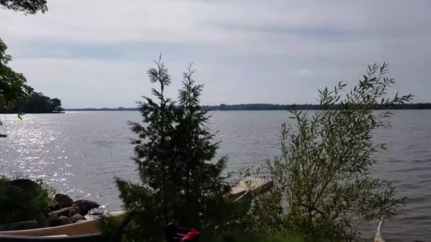 Uitzicht Lake Scugog Late Namiddag — Stockvideo