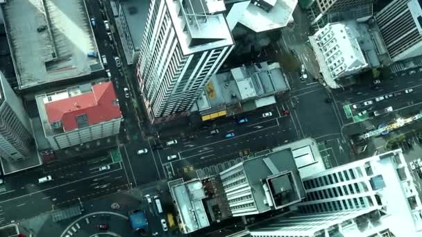 Der Straßenblick Vom Auckland Sky Tower Neuseeland — Stockvideo