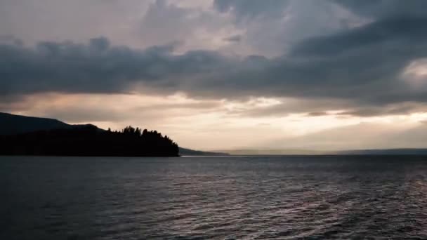 Tiden Går Norska Fjorden Tyrifjorden — Stockvideo