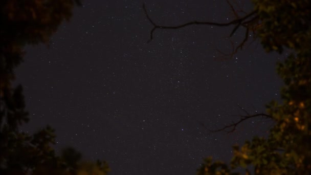 Timelapse Beau Ciel Étoilé Nocturne Tournant Fil Temps Derrière Des — Video