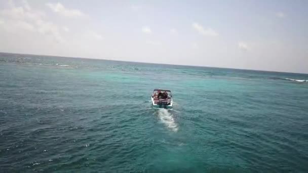 Boot Cruisen Caribische Oceaan Water Belize — Stockvideo