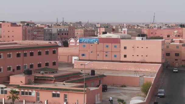 Große Ansicht Von Laayoune Marokko Von Einem Dach — Stockvideo