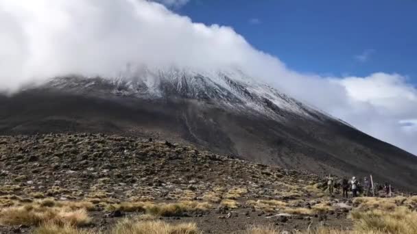 Bela Montanha Tongariro National Park Parque Nacional Mais Antigo Nova — Vídeo de Stock