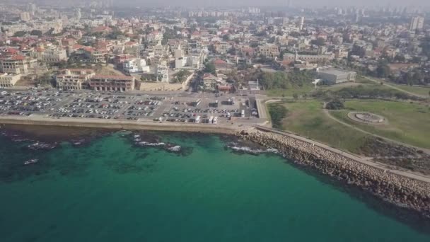 Aerial Shot Old Port Jaffa Israel — Stock Video