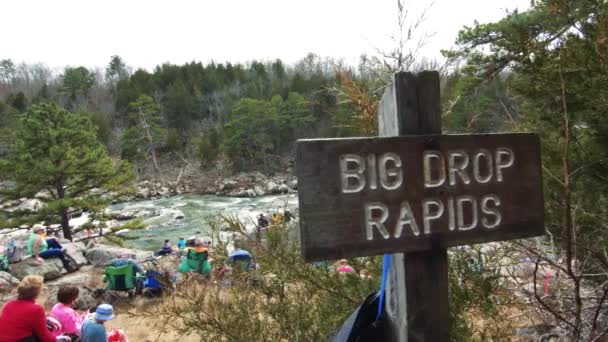 Знак Big Drop Rapids — стоковое видео