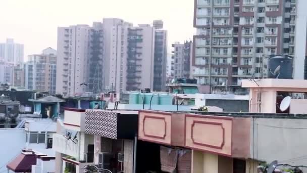 Una Terraza Vista Una Ciudad Azar India — Vídeo de stock