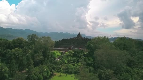 Τέλειος Ουρανός Στο Candi Borobudur — Αρχείο Βίντεο