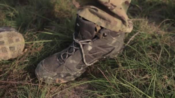 Stivali Militari Asg Airsoft Soldato — Video Stock