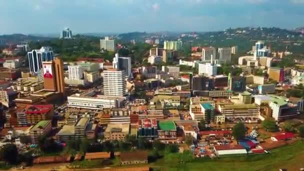 Imagens Aéreas Raras Uganda Capital Kampala — Vídeo de Stock