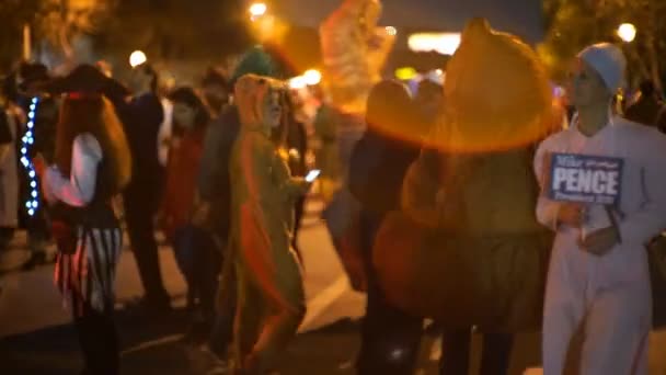 West Hollywood Californie Grand Défilé Halloween Avec Costumes Scène Fête — Video