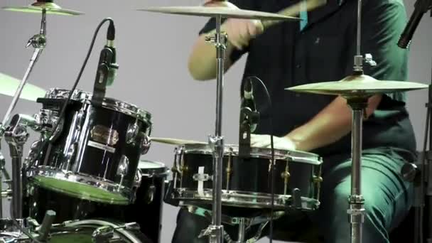 Persoon Die Live Drums Speelt Concert — Stockvideo