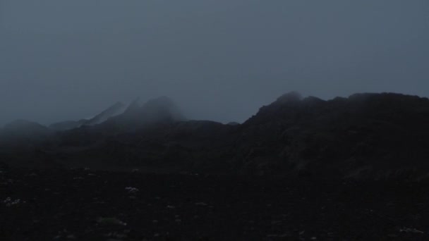 Dramatische Islandlandschaft Bei Nacht Kamerafahrt Kamerafahrt Von Rechts Nach Links — Stockvideo