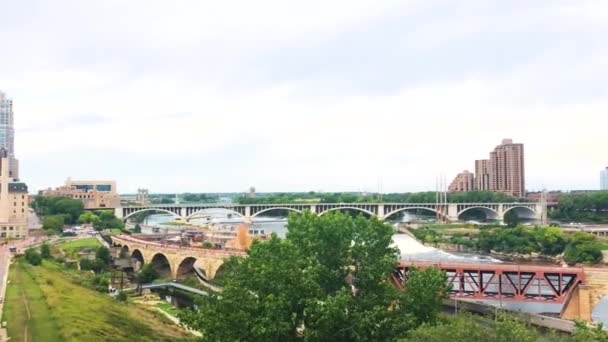 High View Look Minneapolis Stad — Stockvideo