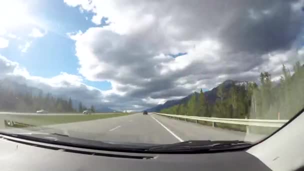 Carro Montado Timelpase Condução Através Parques Nacionais Canadá — Vídeo de Stock