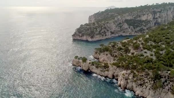 Drónfelvételek Calanque Ról Cassis Ben Dél Franciaországban — Stock videók