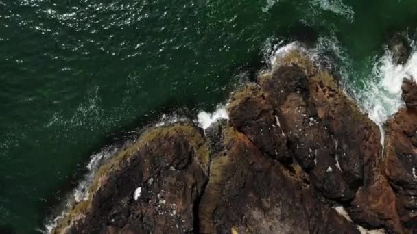 加拿大不列颠哥伦比亚省西海岸 一个美丽的蓝水 空旷海滩的无人机画面 — 图库视频影像