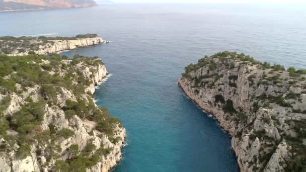 Cassis Fransa Nın Güneyindeki Calanque Nin Insansız Hava Aracı Görüntüleri — Stok video