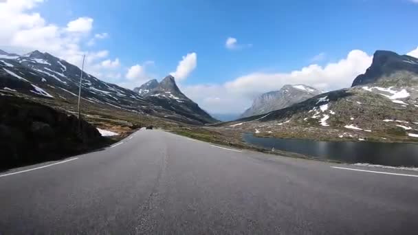 Malebná Jízda Nádherným Norskem Natočeno Gopro Hrdinou Namontovaným Autě — Stock video