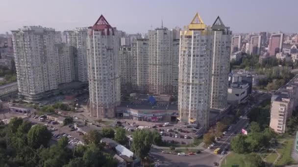 Pory Roky Vremena Goda 住宅区的空中前景 — 图库视频影像