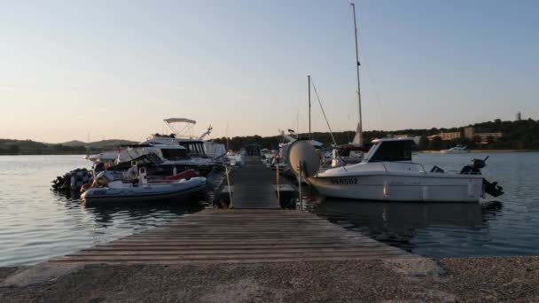 Barcos Puerto Amanecer — Vídeos de Stock