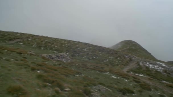 Skalnaté Alpské Štíty Krajina Slovenských Tatranských Hor Stopa Pohybující Střely — Stock video