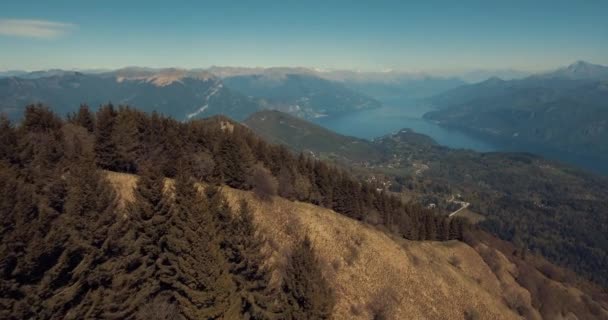 Drönare Underbart Landskap Utsikt Över Comosjön Nära Bellagio Italien Från — Stockvideo