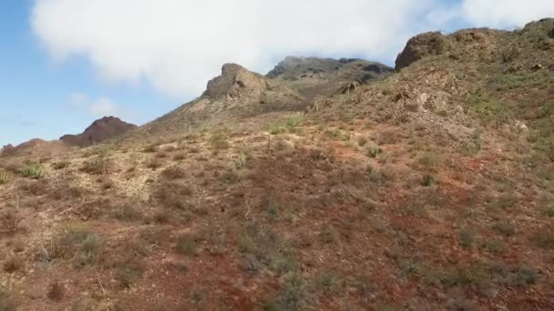 Drone Filmato Vista Più Vicino Della Montagna Nel Deserto Messicano — Video Stock