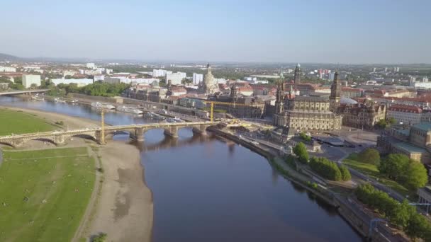 Pemandangan Udara Kota Dresden — Stok Video