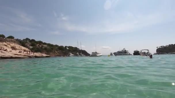 Movimiento Lento Desde Playa Mago Mallorca — Vídeo de stock